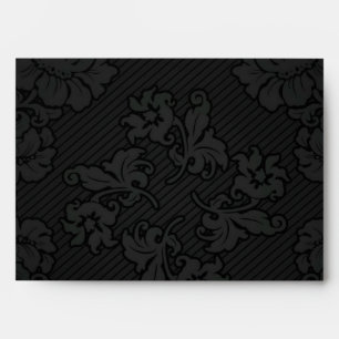 Enveloppe 5 x 7 Vintage Black & Gold Royal Adresse de retour