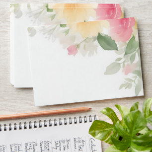 Enveloppe 5 x 7 Vintage motif floral Adresse de retour