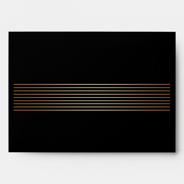 Enveloppe 5 x 7 Vintage noir et or (Devant)