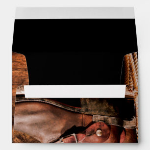 Enveloppe 5x7 Botte de cow-boy Grotte Bois rustiqu