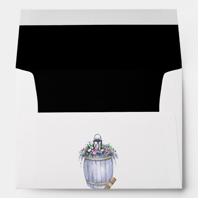Enveloppe 5x7 Été Mariage Campagne Rustique Aquare (Dos (Bas))