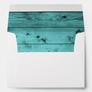 Enveloppe 5X7 l'épousant turquoise en bois patiné rustique
