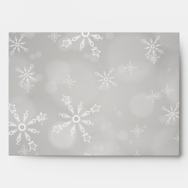 Enveloppe 5x7 Option 1 Snowflakes gris (Devant)