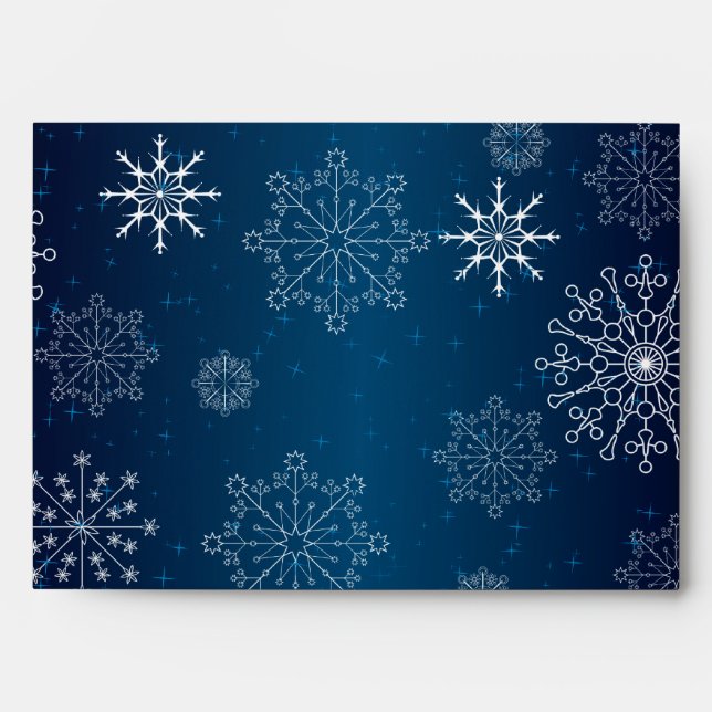 Enveloppe 5x7 Option 2 Étoiles bleues et flocons d (Devant)