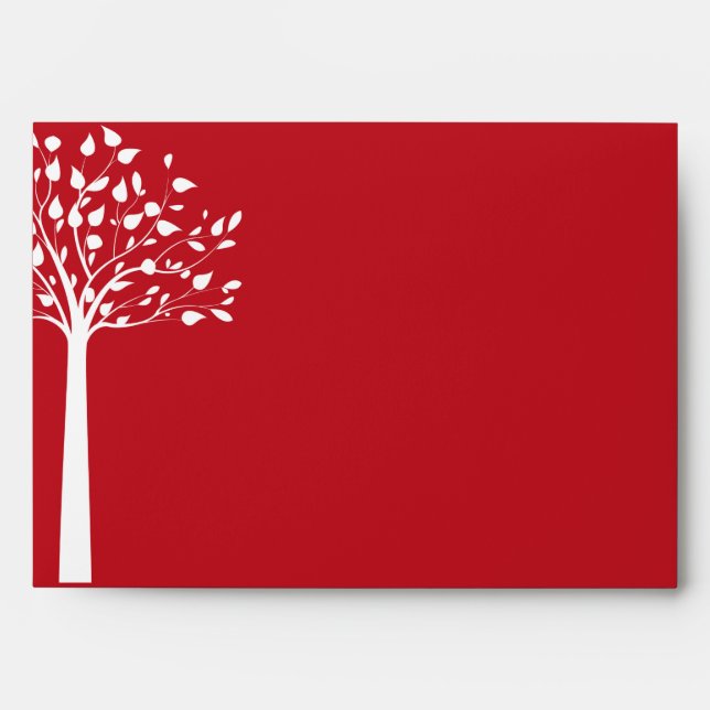 Enveloppe 5x7 Option 2 gris hiver/arbre rouge (Devant)