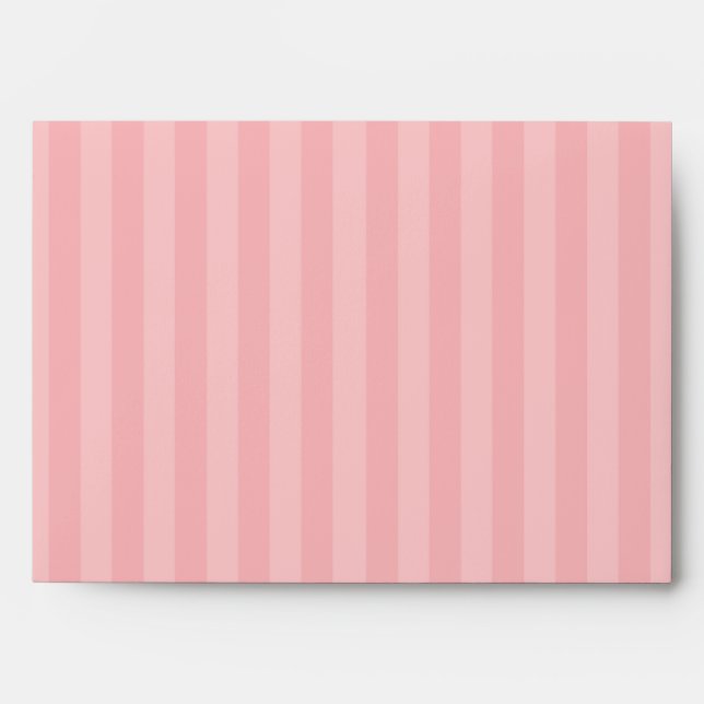 Enveloppe 5x7, option 2 Inséparables, rayures rose (Devant)