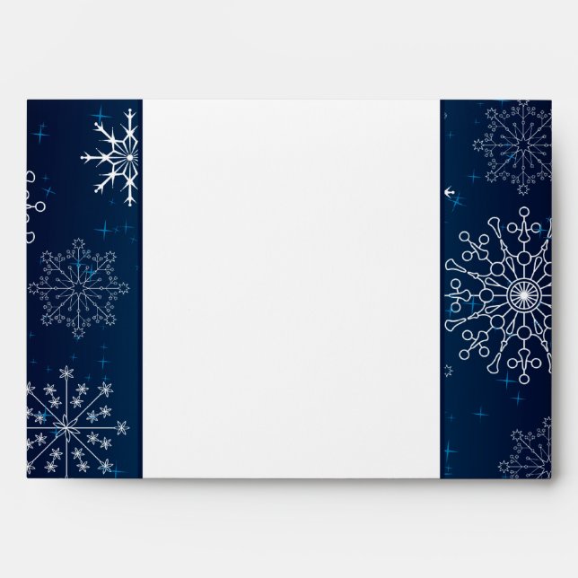 Enveloppe 5x7 Option 3 étoiles bleues et flocons d (Devant)