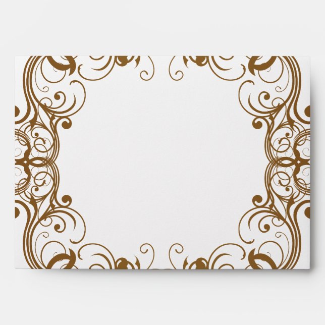 Enveloppe 5x7 Option 4 Or et noir Damas (Devant)