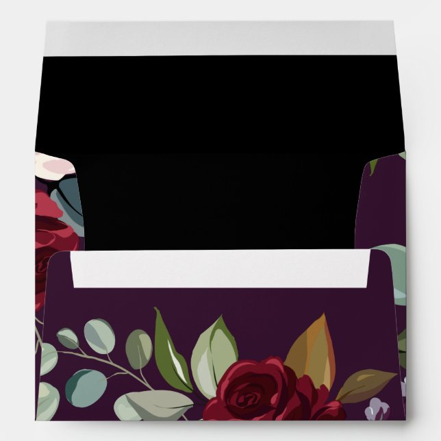 Enveloppe 5x7 Plum violet Rose or géométrique (Dos (Bas))