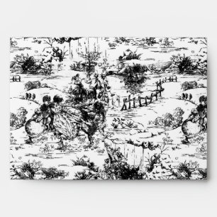 Enveloppe 5x7 Toile noire à l'extérieur de l'enveloppe intér