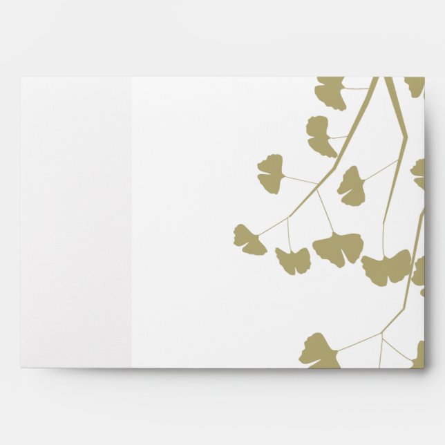 Enveloppe 5x7 White Ginkgo Feuille Option 02 (Devant)