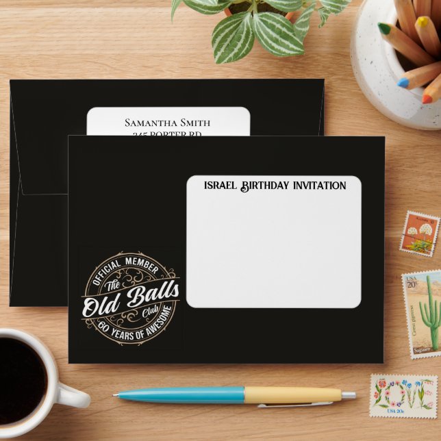 Enveloppe 60 Ans Awesome, Invitation Anniversaire (Desk)
