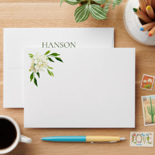 Enveloppe 85th Birthday White Hydrangeas Adresse de retour