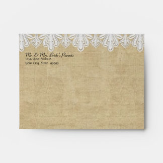 Enveloppe A2 BOHO Imprimé Burlap en dentelle gitane Moderne