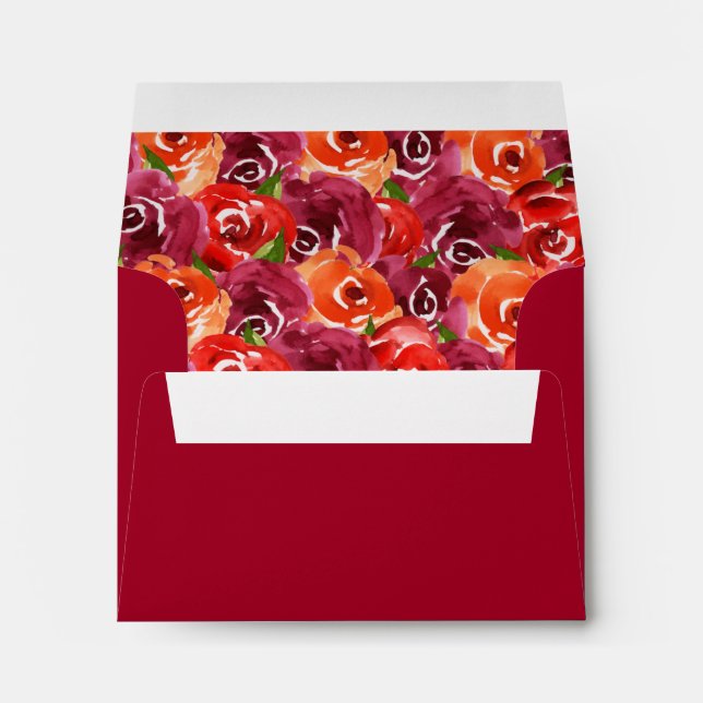 Enveloppe A2 du collage floral aquarelle (Dos (Bas))