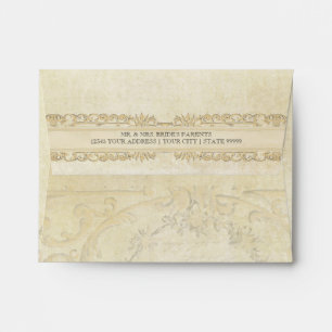 Enveloppe A2 Elegant Boho Mariage Paris Vintage Parchemin