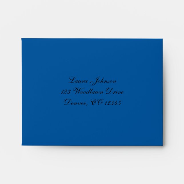 Enveloppe A2 en bleu et noir de cobalt pour RSVP (Devant)