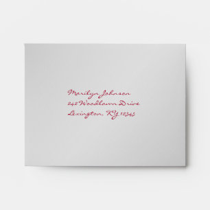 Enveloppe A2 florale rouge et argent pour cartes d