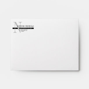 Enveloppe A2 Remerciements de l'avocat monogramme