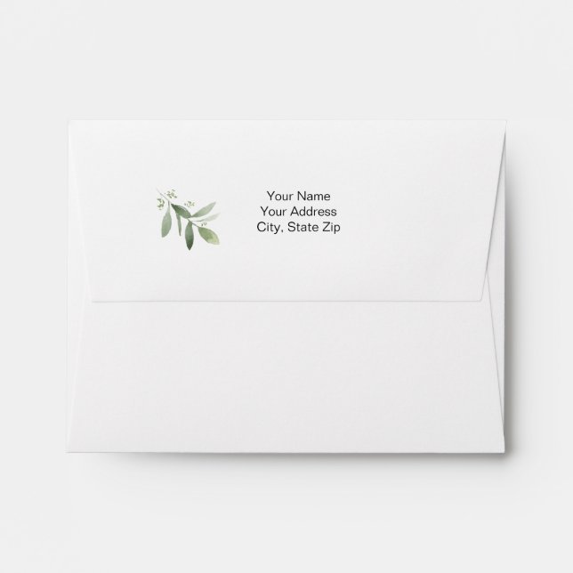 Enveloppe A2 RSVP Taille Enveloppe verte (Dos (Haut rabat))