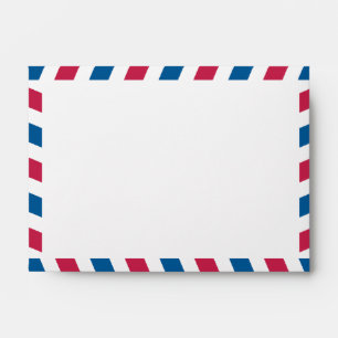 Enveloppe A6 d'Airmail à rayures rouge et bleu