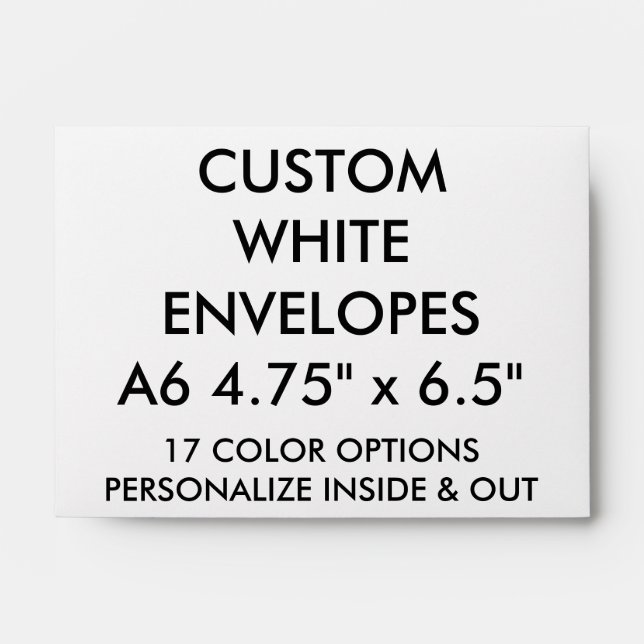 Enveloppe A6 personnalisée de 4,75 po x 6,5 po (Devant)