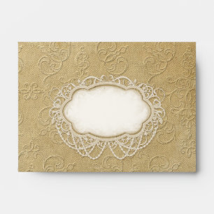 Enveloppe A6 Thé Vintage en dentelle teint Hydrangea Roses
