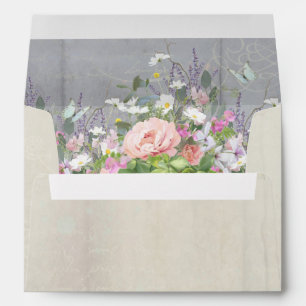 Enveloppe A7 5x7 Rustique Élégante Peony Fleurs sa