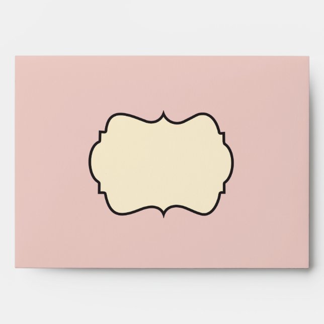 Enveloppe A7 Blush Pink, Cream et Grey Damask (Devant)