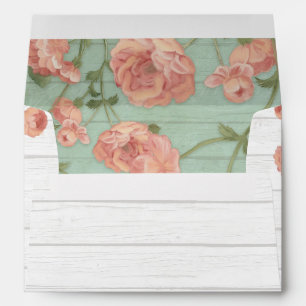 Enveloppe A7 Bois rustique Joli brun Rose Mint
