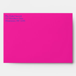 Enveloppe A7 Cobalt et rose Damask pour des taille