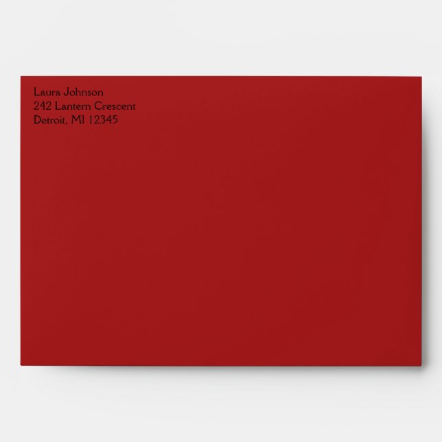 Enveloppe A7 Cream et Red Damask (Devant)