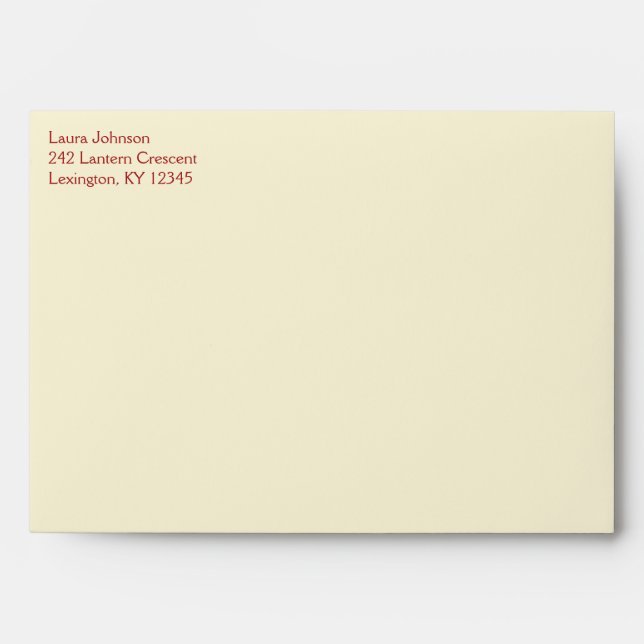 Enveloppe A7 Cream et Red Damask (Devant)