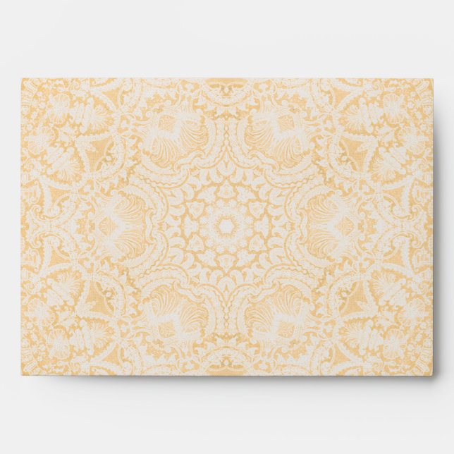 Enveloppe A7 de la dentelle dorée élégante (Devant)