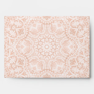 Enveloppe A7 élégante dentelle nuptiale rose