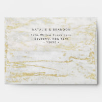 A7 Marbres modernes en blanc avec Gold 5x7