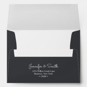 Enveloppe A7 noire minimaliste & sur un ton invita