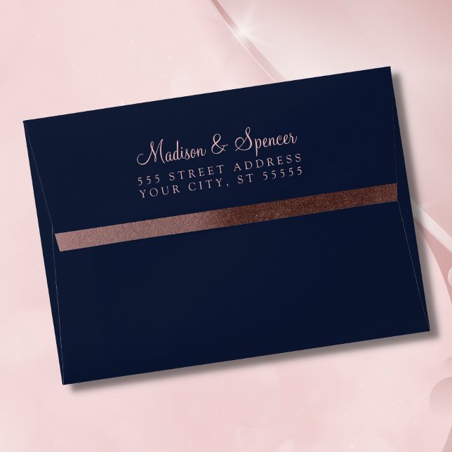 Enveloppe A7 Rose Gold Foil Retourner l'adresse Mariage (Créateur téléchargé)
