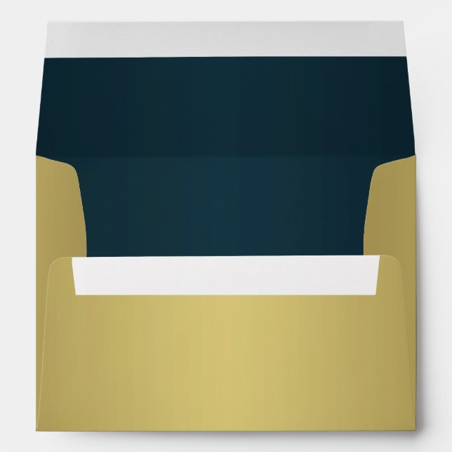 Enveloppe A7 Turquoise et or pour 5x7 (Dos (Bas))