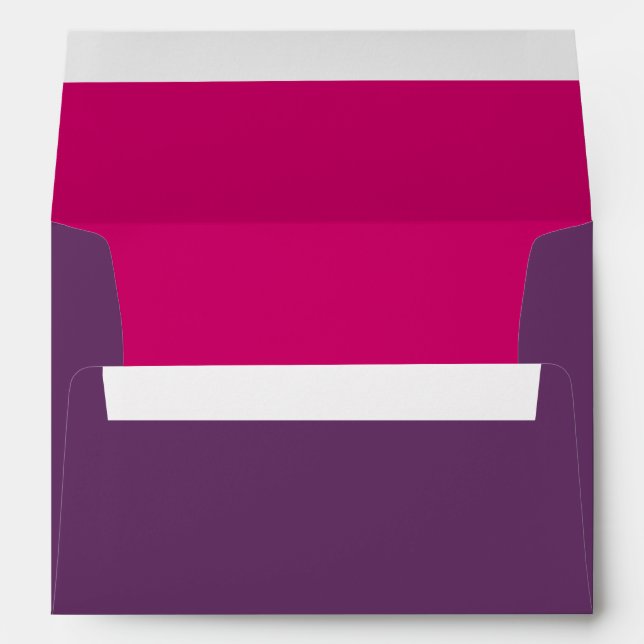 Enveloppe A-7 violette et rose chaud (Dos (Bas))