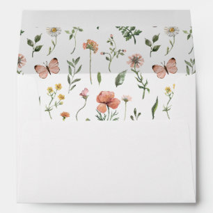 Enveloppe à adresse de retour florale aquarelle él