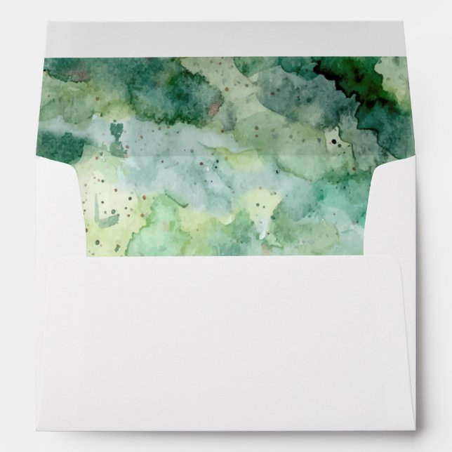 Enveloppe à aquarelle verte (Dos (Bas))