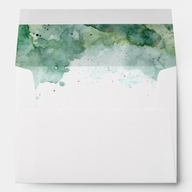 Enveloppe à aquarelle verte (Dos (Bas))
