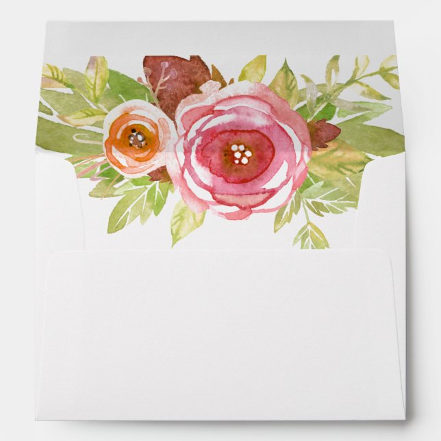 Enveloppe à bouquet floral aquarelle (Dos (Bas))