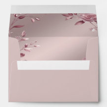 Enveloppe à cadre floral rose délicat