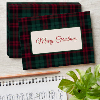 Enveloppe à carreaux de Noël classique