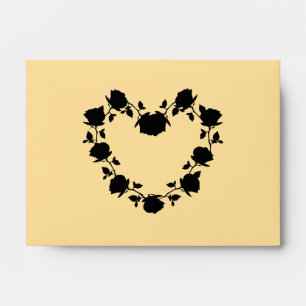 Enveloppe à coeur Rose noir