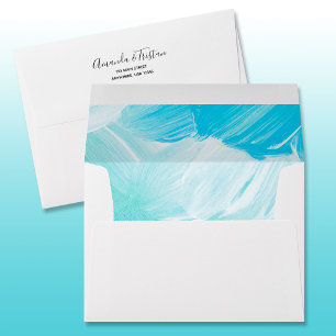 Enveloppe à courbes turquoise