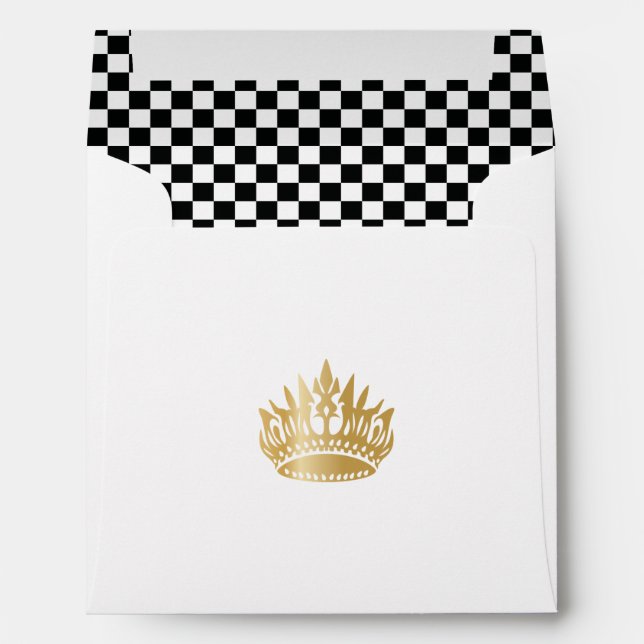 Enveloppe à damiers classique luxe élégant motif (Dos (Bas))