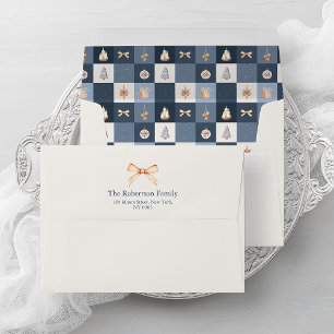 Enveloppe À damiers de Noël